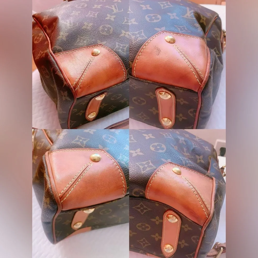 Louis Vuitton Brown and Tan Monogram Canvas‎ Retiro GM Bag Satchel